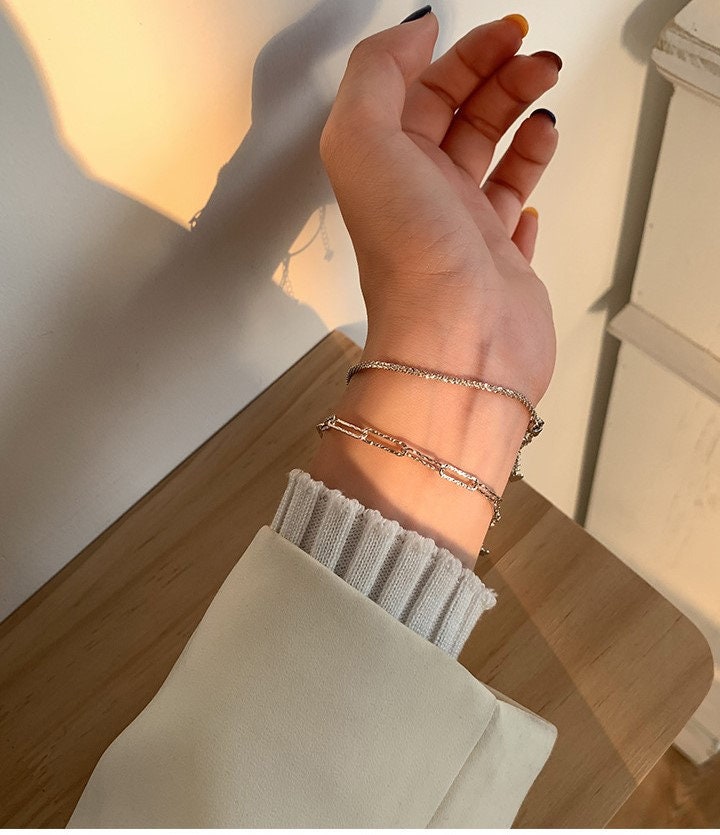 Chain link bracelet| Silver chain link bracelet| Bracelet and chain