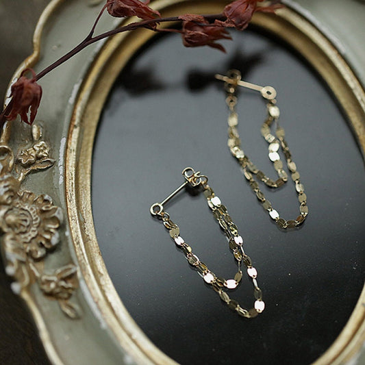 Threader earrings| chain drop earrings| Tassel earrings| Gold threader earrings