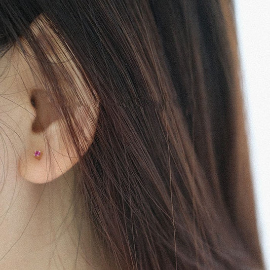 Tiny Round CZ Stud Earrings