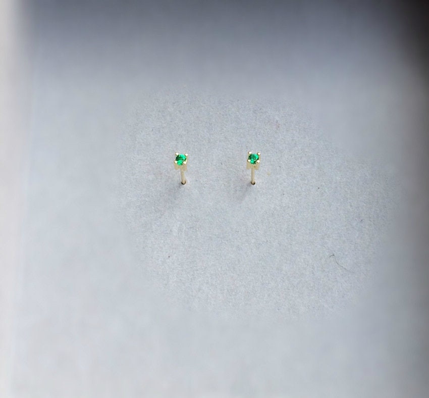 Tiny Round CZ Stud Earrings