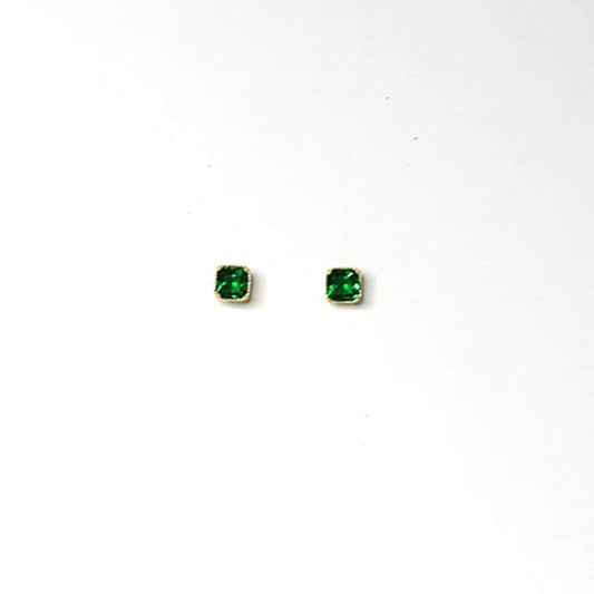 Tiny Emerald CZ Earrings