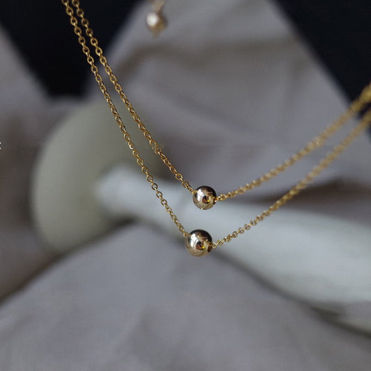 Necklace sphere| Ball chain necklace| Gold bead ball necklace