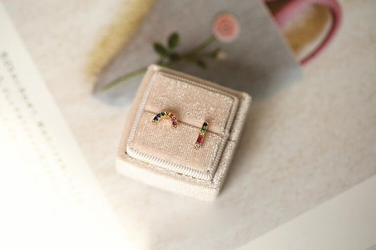 Mismatched Rainbow Stud Earrings