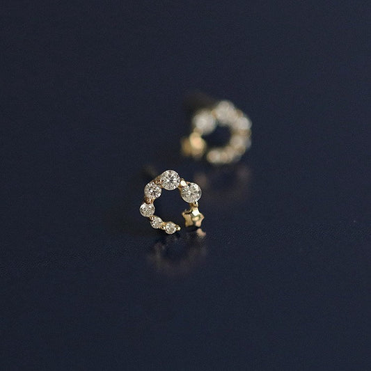 Circle Star Stud Earrings