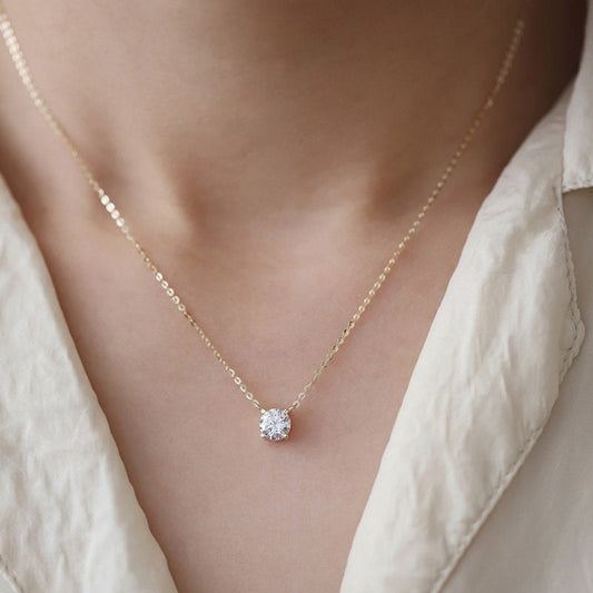Gold CZ Crystal Necklace