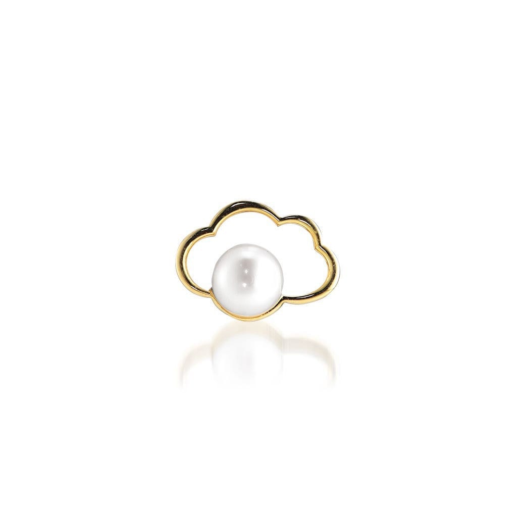 Gold Cloud Pearl Stud Earrings