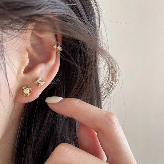 Hollow-out Opal Studs Earrings