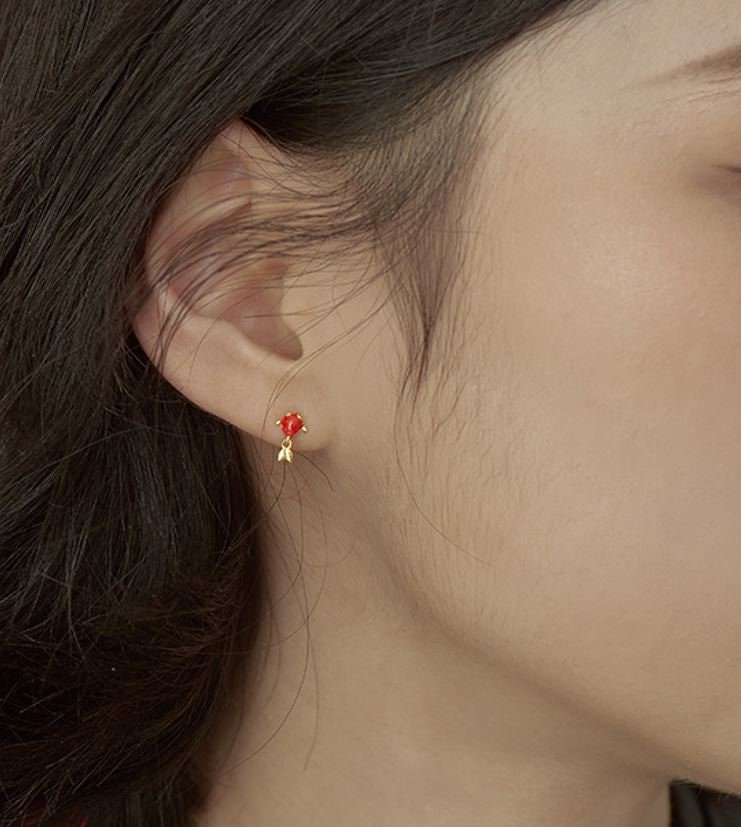 Red Goldfish Stud Earrings