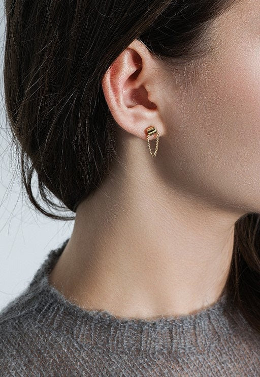 Tube Chain Drop Earrings