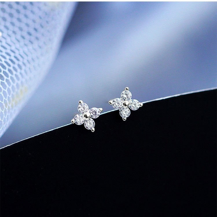 Four Leaf Clover CZ Earrings