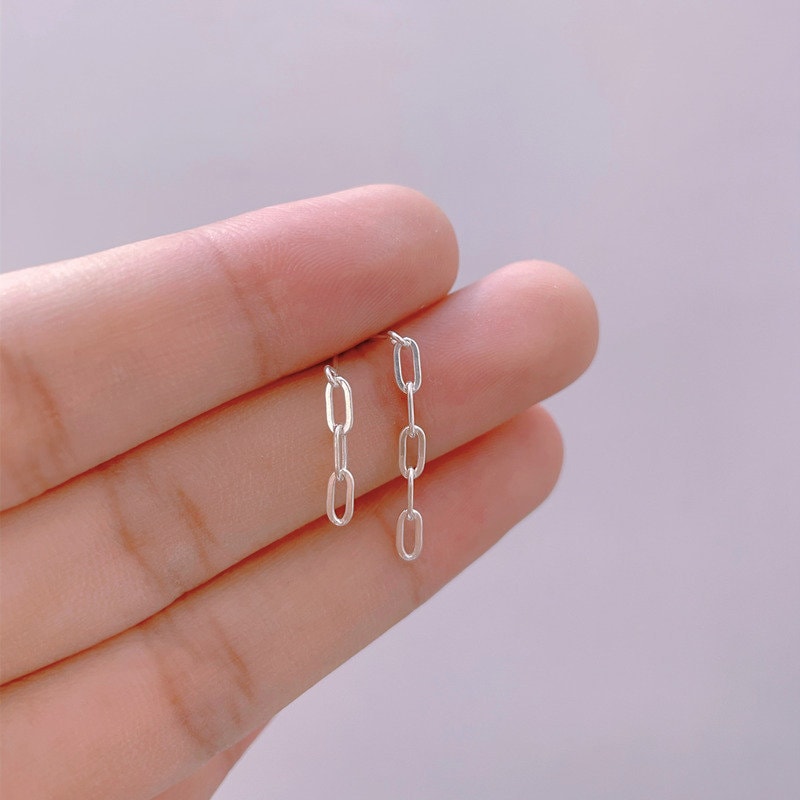 Mismatched Link Drop Earrings