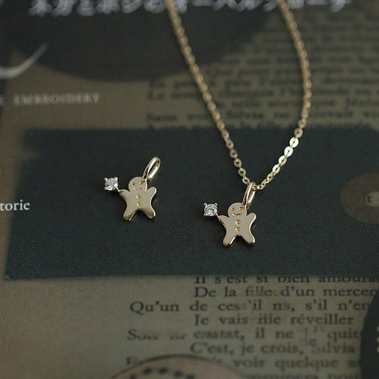 gingerbread necklace, gingerbread man necklace