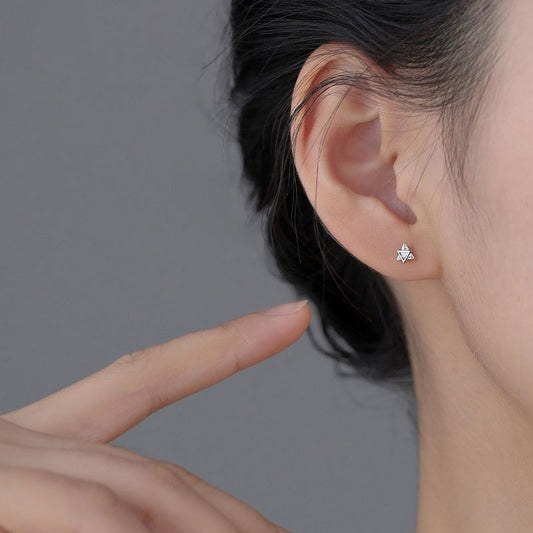 Triangle stud earrings| Triangle earrings| Pyramid earrings