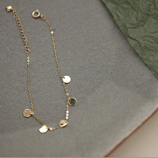 Gold disc bracelet| Coin bracelet| Gold Coin bracelet| coin charm bracelet
