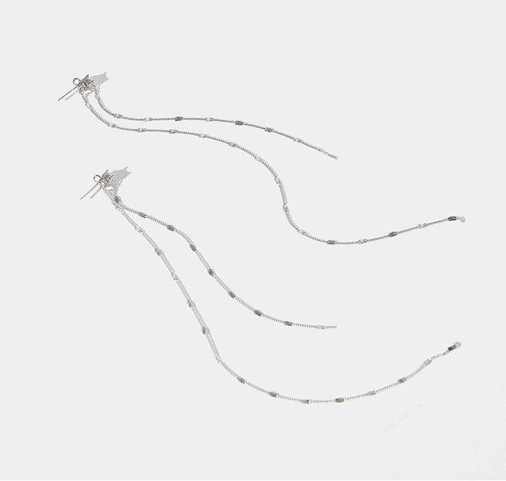 Long Linear Drop Earrings