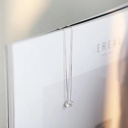 Cube necklace| 3d cube necklace| Cube chain necklace