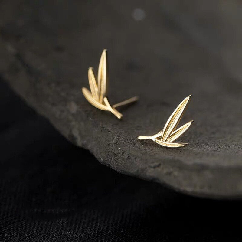 Bamboo Leaf Earrings| Leaf earrings| Clover earrings