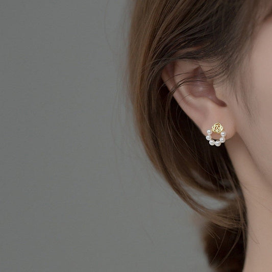 Pearl Circle Earrings