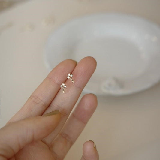 Key CZ Stud Earrings