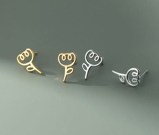 Tulip Flower Stud Earrings