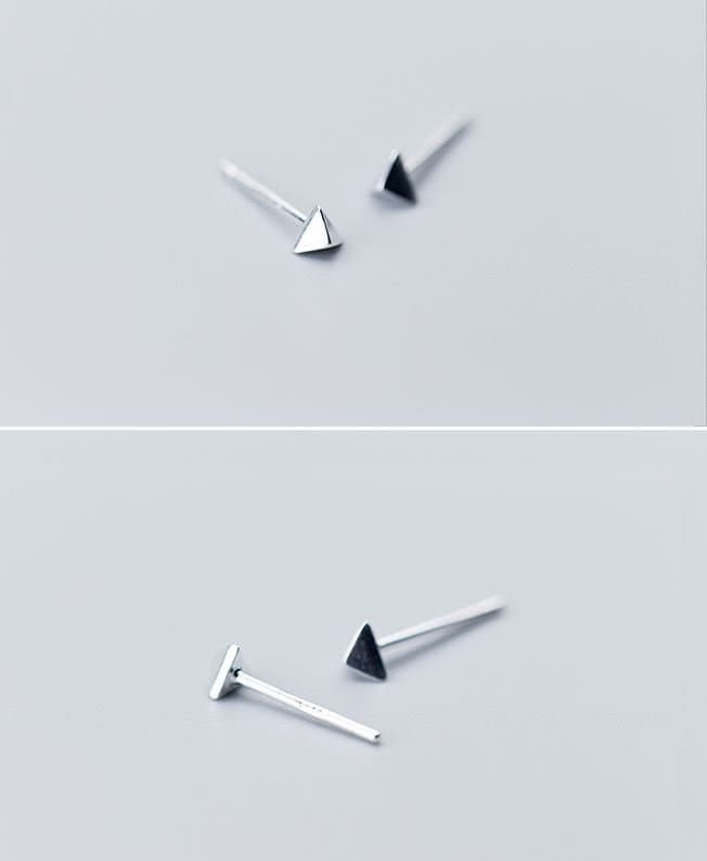 Tiny Pyramid Stud Earrings