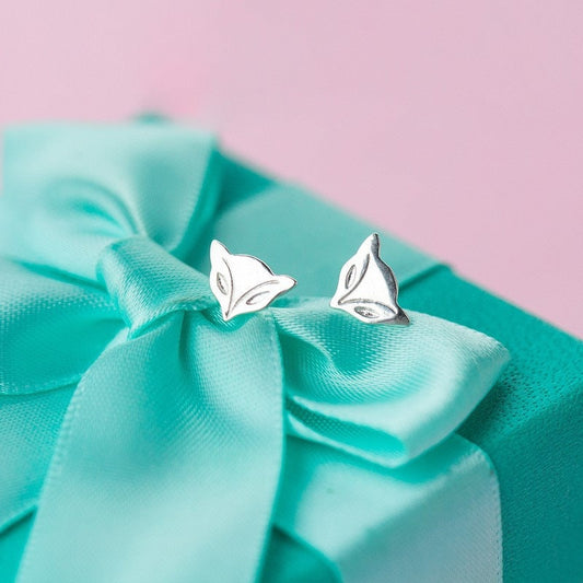 Silver Fox Stud Earrings