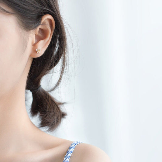 Gold butterfly earrings| butterfly stud earrings| Silver butterfly earrings