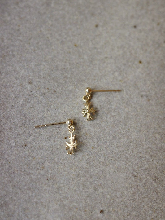 Small Cross Drop Earrings