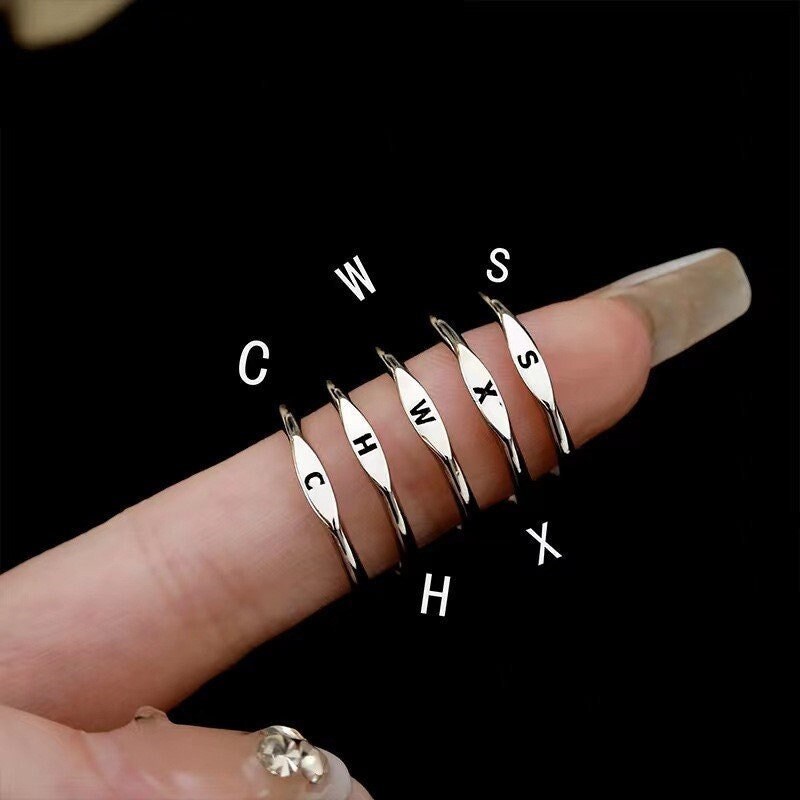 Initial ring| Initial rings silver| Letter rings|