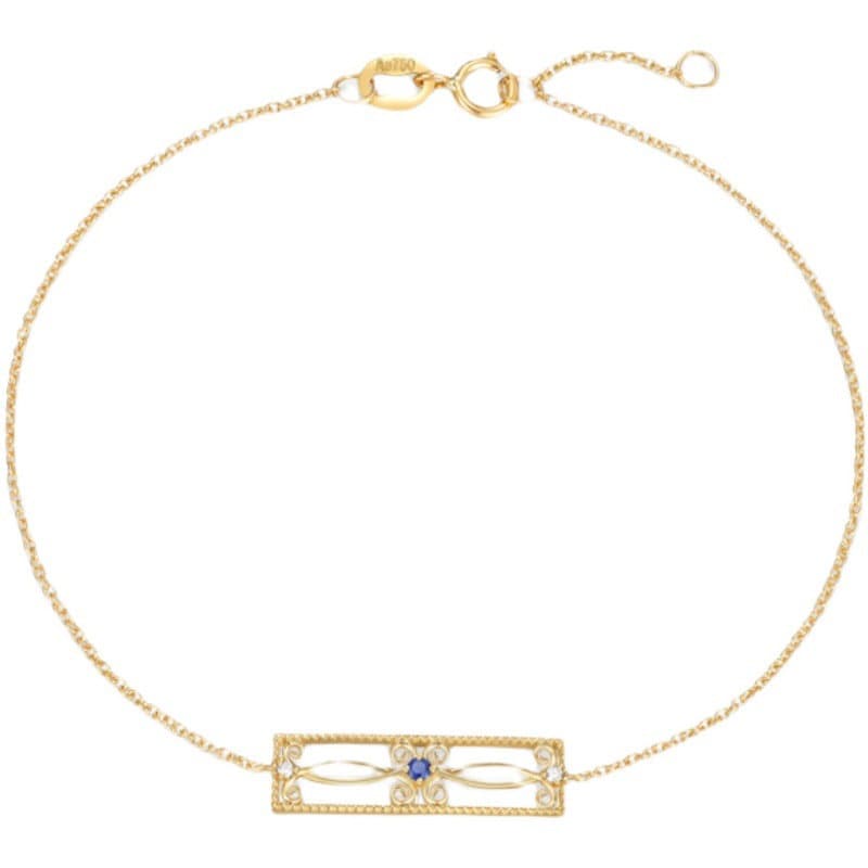 Blue Sapphire Rectangle Bracelet