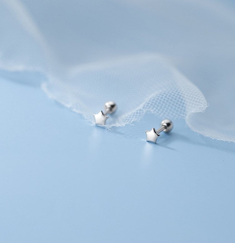 Star Screw Back Earrings