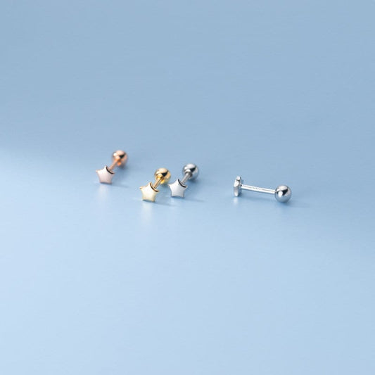 Gold star earrings| star stud earrings| star sterling silver earring