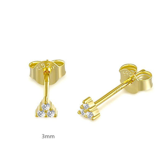 CZ Triangle Stud Earrings