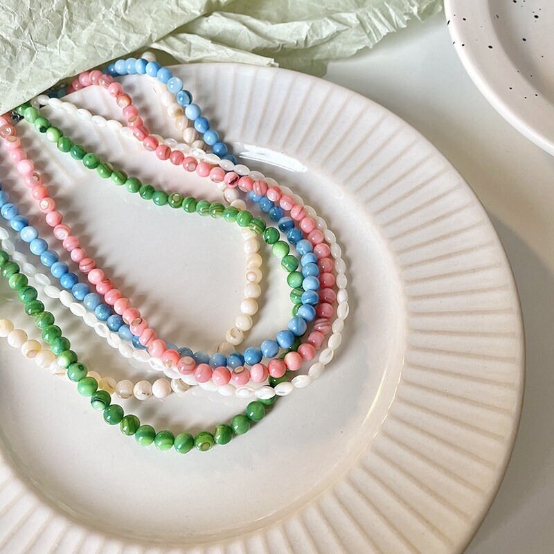 Gemstone bead necklace| Colorful beaded necklace| Multi gemstone necklace