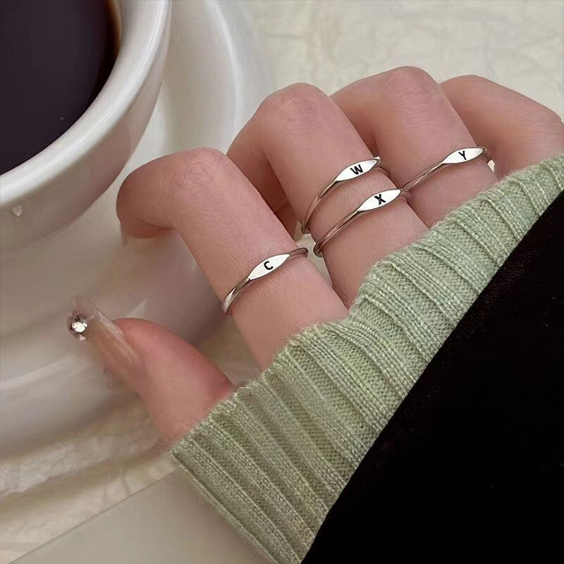 Initial ring| Initial rings silver| Letter rings|