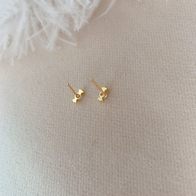 1 Pair | Gold Plated Sterling Silver Tiny Candy Stud Earrings, Lovely Candy Minimalist Earrings, Sweet and Pretty Candy Design, Gifts, E82