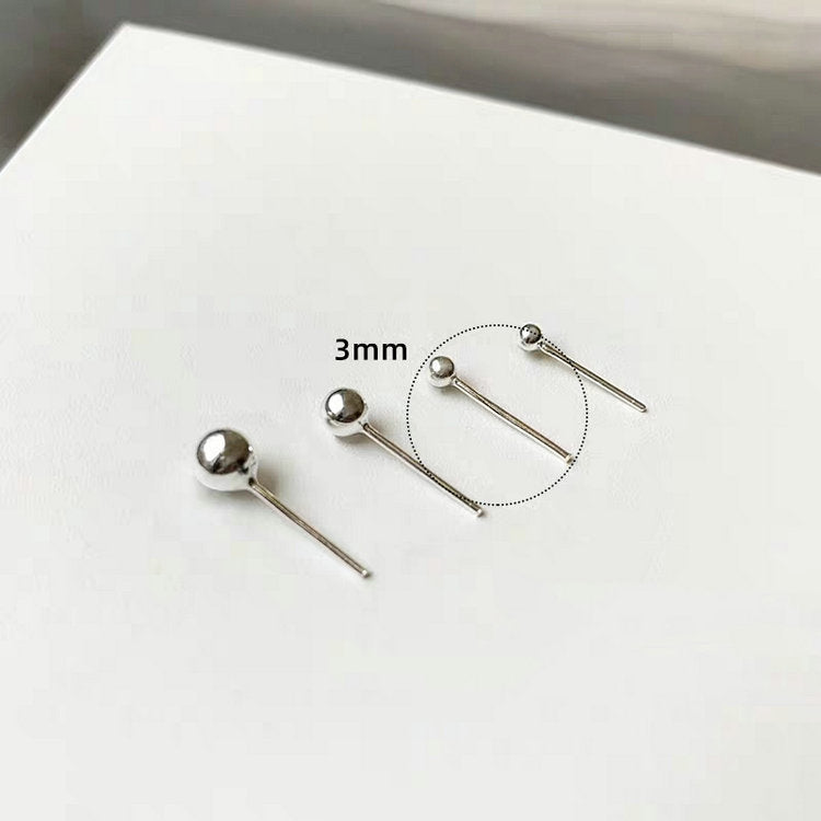 Sterling Silver Ball Stud Earrings, Tiny Gold Ball Studs, Minimalist Ball Earring for Women & Men, Silver or Gold, Helix Studs E147