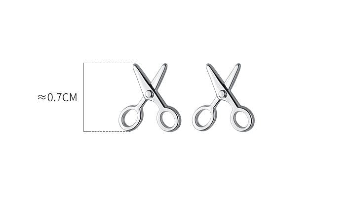 Sterling Silver Scissors Stud Earrings, Dainty Scissors Earrings, Unique and Statement Earrings, Gifts for her, E177