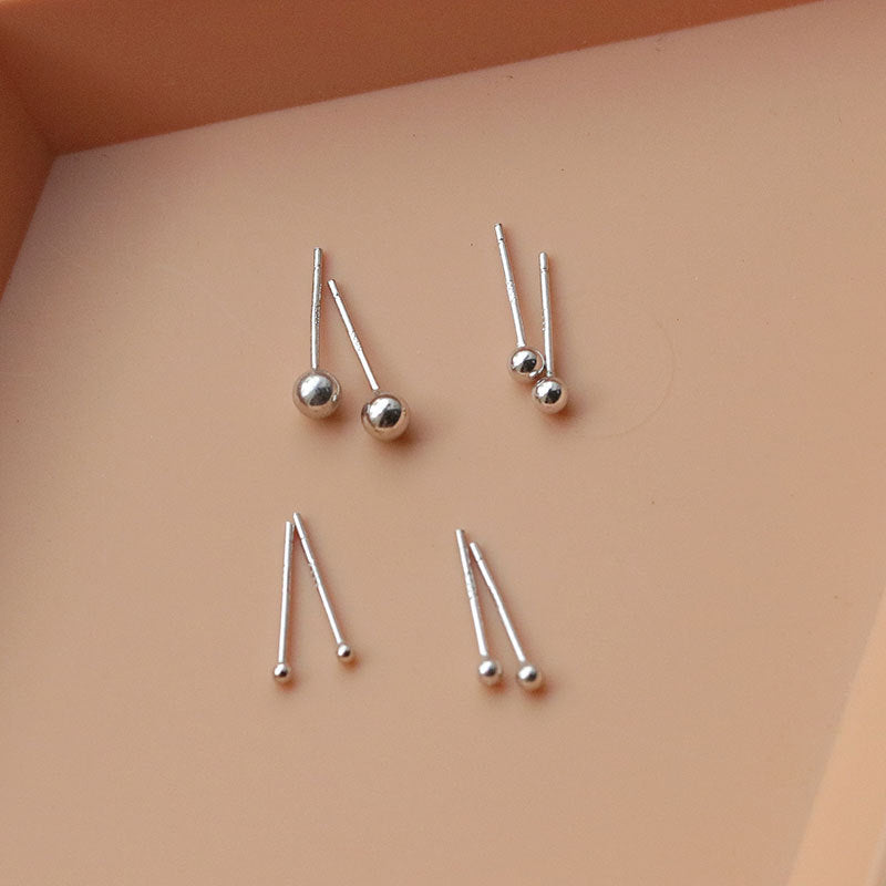 Sterling Silver Ball Stud Earrings, Tiny Gold Ball Studs, Minimalist Ball Earring for Women & Men, Silver or Gold, Helix Studs E147