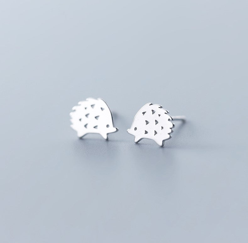 S925 Silver Adorable Hedgehog Stud Earrings, Hedgehog Earrings, Animal-lover Earrings, Minimalist Earring, Silver or Rose Gold, Gifts, E280