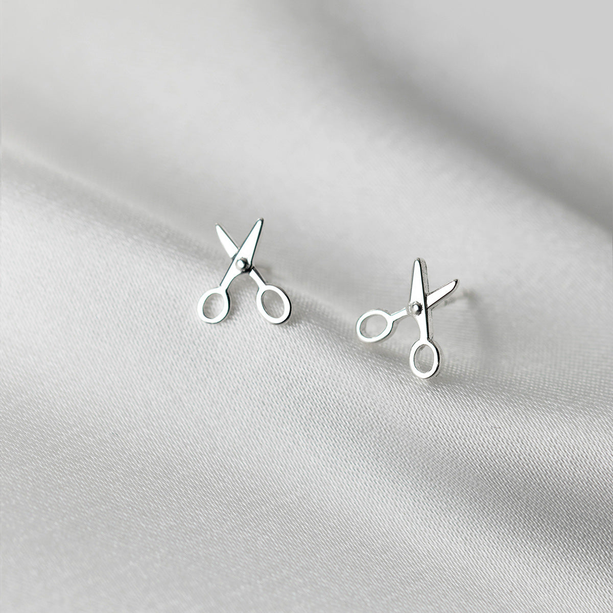 Sterling Silver Scissors Stud Earrings, Dainty Scissors Earrings, Unique and Statement Earrings, Gifts for her, E177