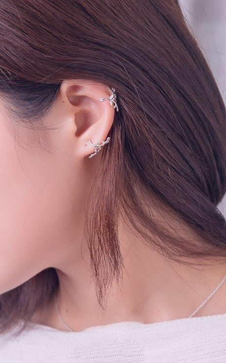 1 Pair | 925 Silver No Piercing Dainty Leaves Ear Cuff, Skinny Leaf Cuff Earrings, Minimalist Pretty Leaves Ear Cuff, Gifts for Her, EC05