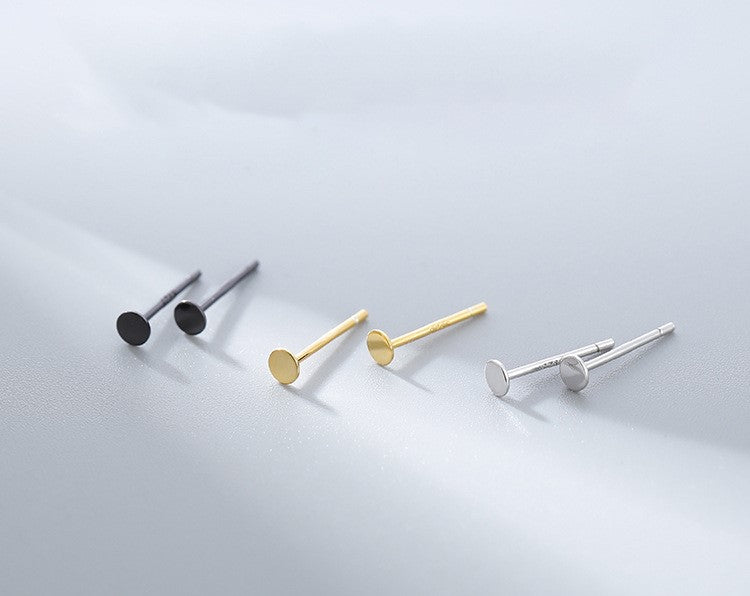 1 Pair | Sterling Silver Tiny Dot Stud Earrings, Super Small Flat Studs, Small Disc Studs, Helix/Conch Studs, Minimalist Studs, E223