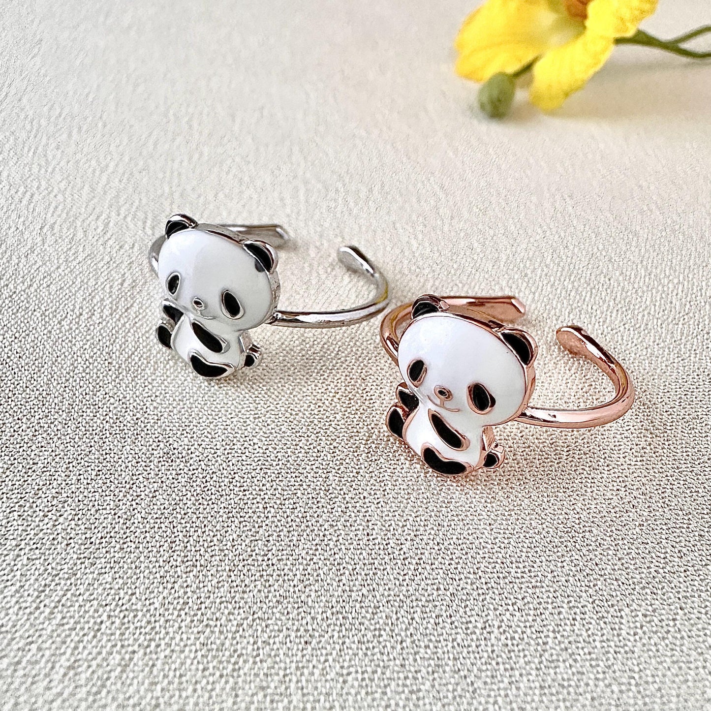 Open Size Panda Ring, Dainty Panda Adjustable Ring, Panda Open Size Ring, Panda Skinny Open Ring, Cute Animal Ring, Gifts for Her/Girls