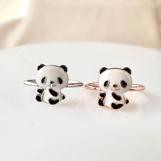 Open Size Panda Ring, Dainty Panda Adjustable Ring, Panda Open Size Ring, Panda Skinny Open Ring, Cute Animal Ring, Gifts for Her/Girls