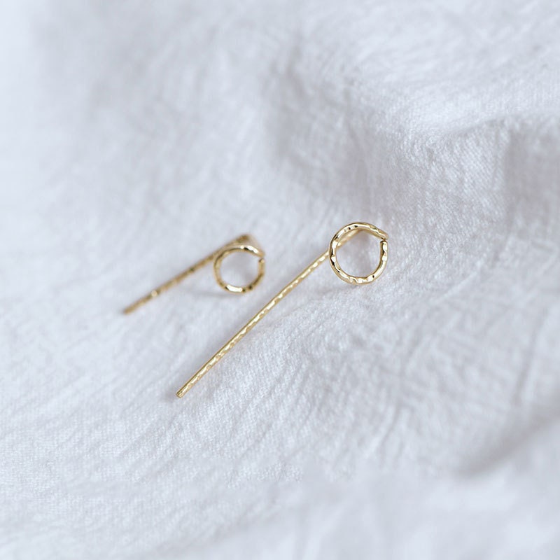 Sterling Silver Circle Stick Earrings, 2022 New Arrival Earrings, Stick Post Earrings, Gift for Her, Perfect for Everyday, E22