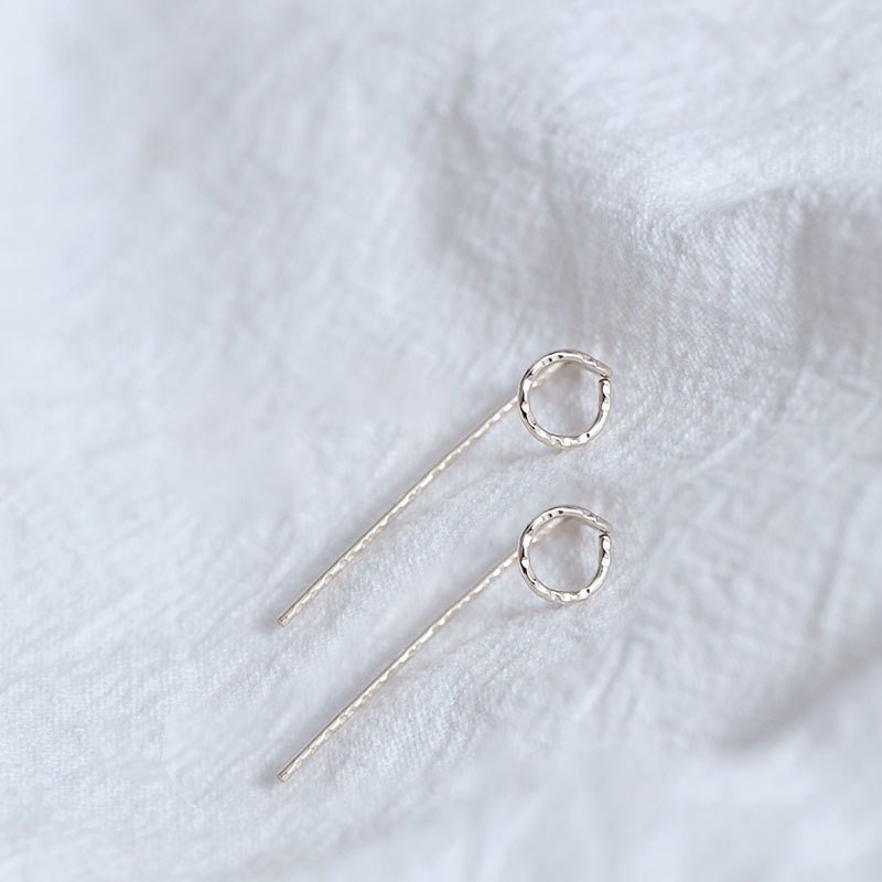 Sterling Silver Circle Stick Earrings, 2022 New Arrival Earrings, Stick Post Earrings, Gift for Her, Perfect for Everyday, E22