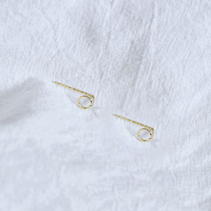 Sterling Silver Circle Stick Earrings, 2022 New Arrival Earrings, Stick Post Earrings, Gift for Her, Perfect for Everyday, E22