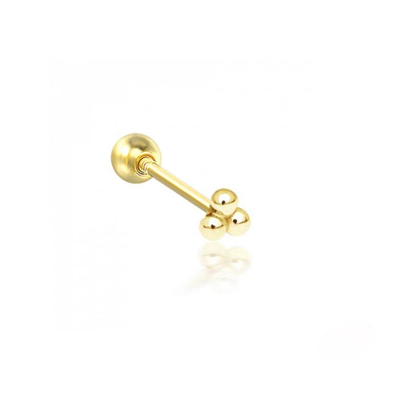 18G Sterling Silver Tiny Ball Screw Back Earring, 18k Gold Plated Silver little Ball Flower Studs, Tragus/Cartilage Stud Earrings, E45