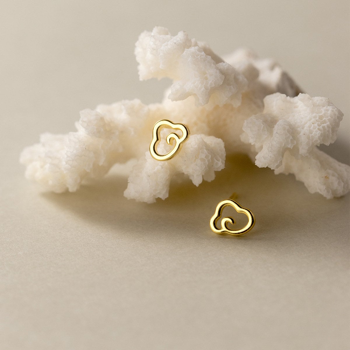 1 Pair | Tiny Cloud Stud Earrings, Gold Plated Sterling Silver Cloud Earrings, Mini Cute Earrings, Lovely Cloud Stud Earrings, Gifts, E06